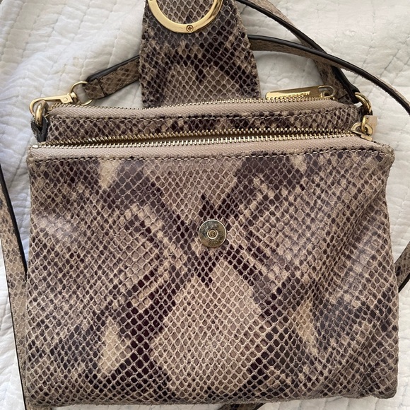 Michael Kors Snakeskin Texture Crossbody Double Pouch - Picture 6 of 14